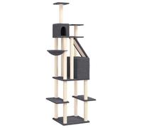 Vidaxl Arbre À Chat Avec Griffoirs En Sisal Gris Foncé 201 Cm