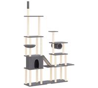 Vidaxl Arbre À Chat Avec Griffoirs En Sisal Gris Foncé 279 Cm