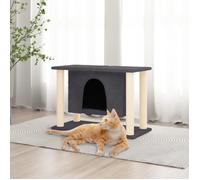 vidaXL Arbre à chat avec griffoirs en sisal Gris foncé 50 cm 171659