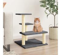 vidaXL Arbre à chat avec griffoirs en sisal Gris foncé 61 cm 172087
