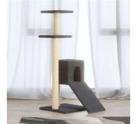 vidaXL Arbre à chat avec griffoirs en sisal Gris foncé 92 cm Gris G