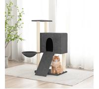 vidaXL Arbre à chat avec griffoirs en sisal Gris foncé 96 cm 171647