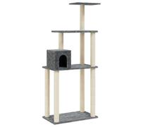 vidaXL Arbre à Chat avec Griffoirs en Sisal Gris Foncér 147cm Grattoir Animaux