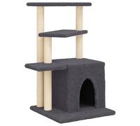 vidaXL Arbre à chat avec griffoirs en sisal gris foncé 83,5 cm 172123