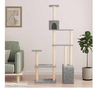 vidaXL Arbre à chat avec poteaux à griffer en sisal Gris clair 172390