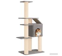 vidaXL Arbre à Chat avec poteaux à griffer en sisal Gris Clair 183 cm