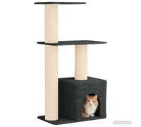 vidaXL Arbre à Chat avec poteaux à griffer en sisal Gris foncé 133 cm, Arbre à Chat pour Le Salon, la Chambre, mobilier Animal, Tour pour Chat, grattoir, condo intérieur