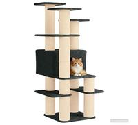 vidaXL Arbre à Chat avec poteaux à griffer en sisal Gris foncé 161 cm