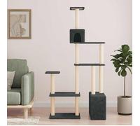 vidaXL Arbre à chat avec poteaux à griffer en sisal Gris foncé 172391