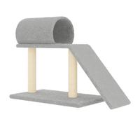vidaXL Arbre à chat avec tunnel et rampe Gris clair 55,5 cm