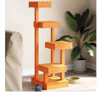 vidaXL Arbre à chat cire marron 45,5x49x103 cm bois de pin massif, tour à chat, centre d'activité pour chat, grand arbre à chat, meubles pour chat