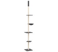 Vidaxl Arbre À Chat Du Sol Au Plafond Gris Foncé 263,5-289,5 Cm