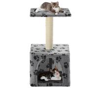 vidaXL Arbre à chat en sisal 55 cm Gris Impression de pattes