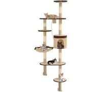 vidaXL Arbre à chat mural en sisal 194 cm Beige et marron
