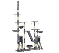 Vidaxl Arbre À Chat Et Griffoirs 230-250 Cm Empreintes De Pattes Gris