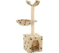 Arbre À Chat Et Griffoirs En Sisal 105 Cm Beige Motif De Pattes