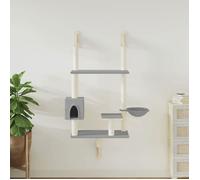vidaXL Arbre à chat mural avec griffoir gris clair 153 cm, tour à chat, griffoir pour chat, tour à chat murale, meuble pour 172405 Gris G
