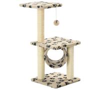 vidaXL Arbre à chat Sisal 65 cm Beige Impression pattes