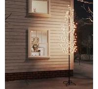 vidaXL Arbre à LED Fleur de Cerisier Décoration de Noël Ornement de Vacances Décoration de Fête Salle de Séjour 368 LED Blanc Chaud 300 cm Blanc G
