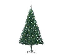 VIDAXL Arbre de No?l artificiel avec LED et boules Vert 180 cm PVC