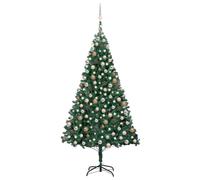 vidaXL Arbre de Noël artificiel avec LED et boules Vert 210 cm PVC 3077623