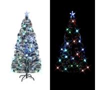 vidaXL Arbre de No?l artificiel et support/LED 150 cm Fibre optique