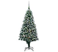 VIDAXL Arbre de No?l artificiel LED et boules et pommes de pin 210 cm