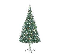 VIDAXL Arbre de No?l artificiel LED et boules et pommes de pin 210 cm