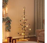 vidaXL Arbre de No?l en m¿¿tal avec base en bois noir 150 cm