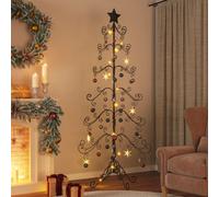 vidaXL Arbre de No?l en m¿¿tal pour d¿¿coration noir 215 cm