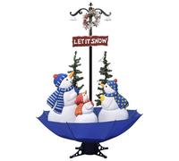 VIDAXL Arbre de No?l neigeux avec base de parapluie Bleu 170 cm PVC