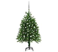 vidaXL Arbre de Noël artificiel avec LED et boules 120 cm Vert Vert