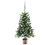 vidaXL Arbre de Noël artificiel avec LED et boules 90 cm Vert Vert