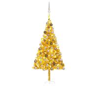 vidaXL Arbre de Noël artificiel avec LED et boules Doré 180 cm PET