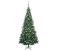 vidaXL Arbre de Noël artificiel avec LED et boules L 240 cm Vert Vert