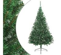 - Arbre de Noël artificiel - avec - support - demi - 240 - cm - PVC - vert