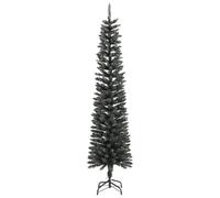 vidaXL Sapin de Noël artificiel mince avec support Vert 240 cm PVC Vert