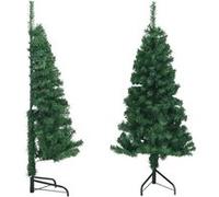vidaXL-Arbre de Noël artificiel-cornière-150-cm-PVC-vert Vert G