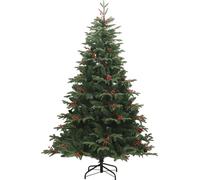 vidaXL Sapin de Noël artificiel avec pommes de pin et baies 240 cm