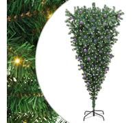 vidaXL Arbre de Noël Artificiel pré-éclairé à l'envers avec Ensemble de Boules, Salon, Lumières décoratives Modernes en Forme d’Arbre, à l’Envers, Noël pré-éclairé, déco Unique d’intérieur