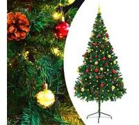 Arbre de Noël Artificiel Pré-éclairé avec Boules, Sapin de Noël avec LED, Décoration de Vacances, Ornement de Fête 321501