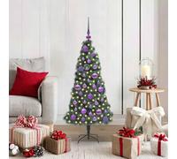 vidaXL Arbre de Noël artificiel pré-éclairé avec set de boules 120 cm