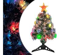 vidaXL Sapin de Noël artificiel 328454 – Pré-éclairé LED Fibre optique 64 cm Blanc/Bleu