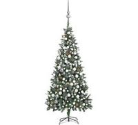 VIDAXL Arbre de No?l artificiel LED et boules et pommes de pin 210 cm