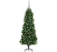 vidaXL Arbre de Noël Artificiel Pré-éclairé et Boules, Sapin de Noël avec LED, Décoration de Vacances, Ornement de Fête Intérieur Extérieur, 240 cm Vert Vert G