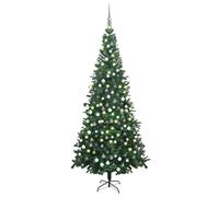 vidaXL Arbre de Noël artificiel avec LED et boules L 240 cm Vert Vert