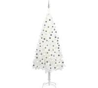 vidaXL Arbre de Noël artificiel pré-éclairé et boules blanc 240 cm