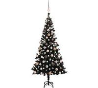 Arbre de Noël Artificiel Pré-éclairé et Boules Sapin Rose 180 cm PVC vidaXL