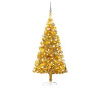 vidaXL Arbre de Noël artificiel avec LED et boules Doré 150 cm PET