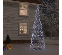 Arbre de Noël Cône 1400 LED Blanc Froid 160x500 cm Sapin Décoration vidaXL